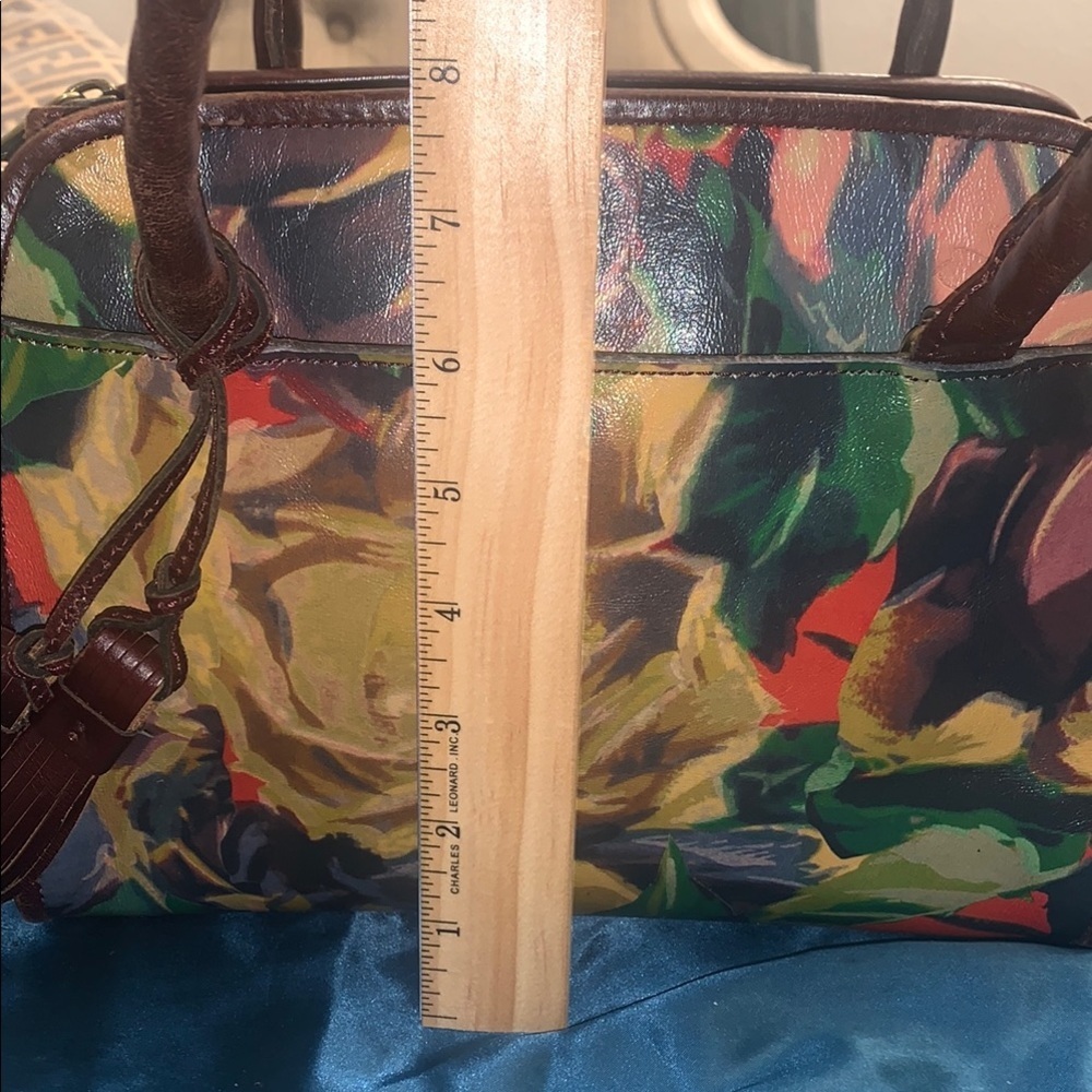 PATRICIA NASH Brown Structured Satchel with Dark Handles and Tassel NEOT - Picture 3 of 16